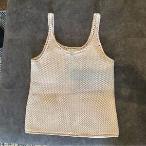 Nine West Cream Crochet Knit Tank Top
